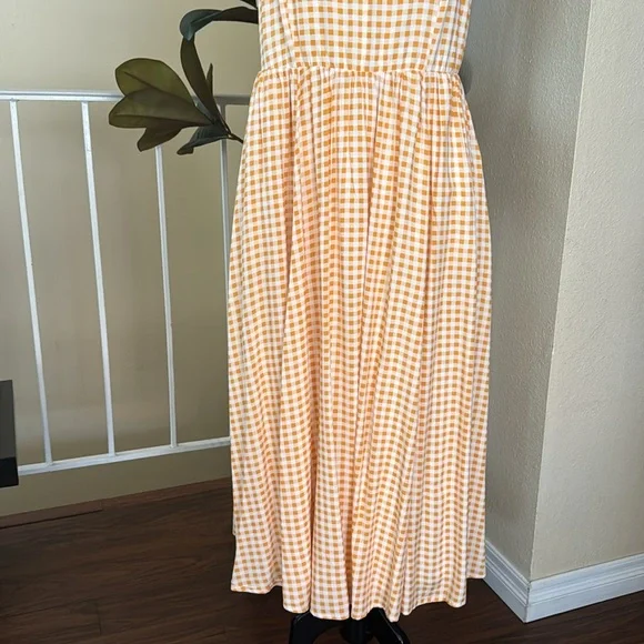 Torrid Midi Challis Skater Yellow Plaid Dress 0/L US 12 - Picture 7 of 16
